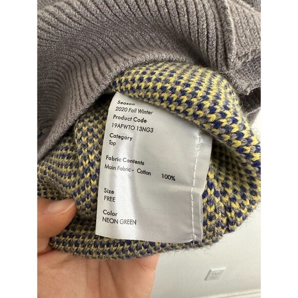 Ader Error Oversized Floral Jacquard Cardigan Gray Size Medium Step Hem Buttons - Picture 7 of 12